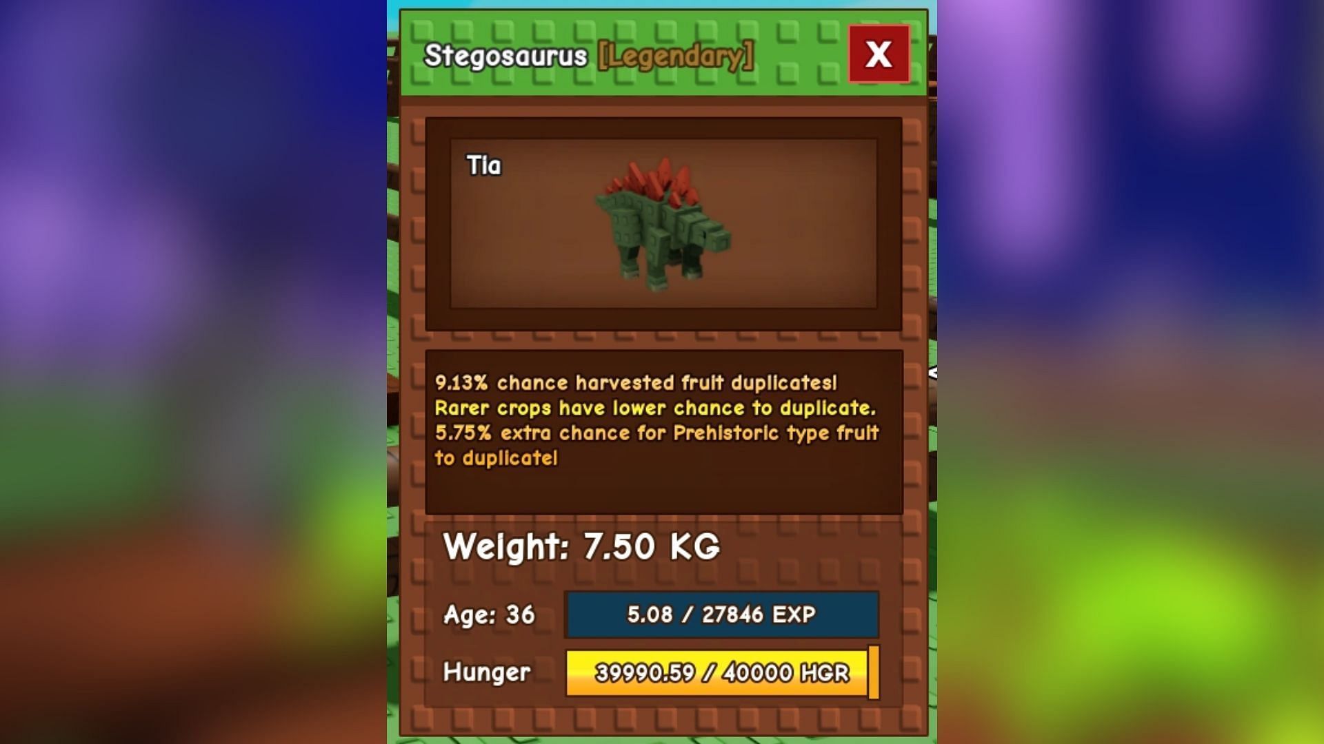 Stegosaurus ability (Image via Roblox)